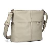 Zwei Damen Handtasche Mademoiselle.M M8 Crossbody Bag 3 L Umhängetasche aus Kunstleder mit Geheimfach & Hauptfach mit Reißverschluss, inkl. kurzem & langen abnehmbaren Schultergurt (cement)
