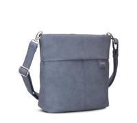 Zwei Damen Handtasche Mademoiselle.M M8 Umhängetasche 3 Liter klassische Crossbody Bag aus weichem Kunstleder mit Kragen & Hauptfach mit Reißverschluss (nubuk-sky)