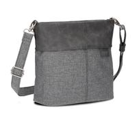 Zwei Damen Handtasche Olli OT8 Umhängetasche 3 Liter klassische Crossbody Bag wasserabweisend robust strapazierfähig Bicolor Design Schultertasche inkl. 2 Schultergurte kurz & lang (grey)