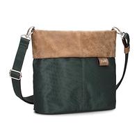 Zwei Damen Handtasche Olli OT8 Umhängetasche 3 Liter klassische Crossbody Bag wasserabweisend robust strapazierfähig Bicolor Design Schultertasche inkl. 2 Schultergurte kurz & lang (pine)