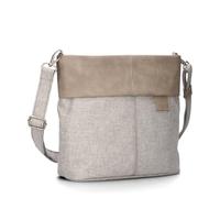 Zwei Damen Handtasche Olli OT8 Umhängetasche 3 Liter klassische Crossbody Bag wasserabweisend robust strapazierfähig Bicolor Design Schultertasche inkl. 2 Schultergurte kurz & lang (sand)