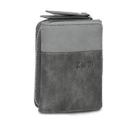 Zwei Damen Portemonnaie Eva EVW15 kompakte Geldbörse, 6 Kartenfächer, EIN Scheinfach, EIN Sichtfach, Münzfach außen, Fach für Einkaufswagenmünze, moderner und eleganter Geldbeutel (Black)