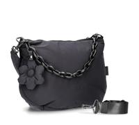 Zwei Damen Puffer Shoppertasche HANNAH HA140 mit Blumen- & Kettenanhänger, 7 Liter Volumen, Schultertasche mit verstellbarem Trageriemen, recyceltes Polyester (off-white) (black)