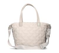 Zwei Damen Puffer Tasche Cleo CL200 gesteppter Shopper, quilted Tote Bag, ultraleicht, wasserabweisend, robust, als große Umhängetasche mit zusätzlichem langen Gurt tragbar (sand)