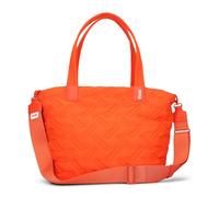 Zwei Damen Puffer Tasche Cleo CL200 gesteppter Shopper, quilted Tote Bag, ultraleicht, wasserabweisend, robust, als große Umhängetasche mit zusätzlichem langen Gurt tragbar (papaya)
