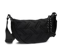 Zwei Damen Puffer Tasche Cleo CL50 gesteppte moonbag 2 Liter wasserabweisende quilted Puffy Bag Halbmond-Form, recyceltes Nylon, Stepptasche tragbar als Umhängetasche oder crossbody (black)