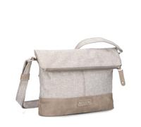Zwei Damen Rolltop-Handtasche Olli OT6 Umhängetasche 2/4 Liter klassische Crossbody Bag wasserabweisend robust strapazierfähig Bicolor Design Schultertasche, hochwertig verarbeitet (sand)