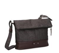 Zwei Damen Rolltop-Handtasche Olli OT6 Umhängetasche 2/4 Liter klassische Crossbody Bag wasserabweisend robust strapazierfähig Bicolor Design Schultertasche, hochwertig verarbeitet (espresso)
