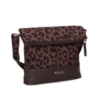 Zwei Damen Rolltop-Handtasche Olli OT6 Umhängetasche 2/4 Liter klassische Crossbody Bag wasserabweisend robust strapazierfähig Bicolor Design Schultertasche, hochwertig verarbeitet (leo-brown)