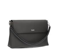 Zwei Damen Schultertasche Yuna YU60 Handtasche 3 Liter klassisch elegante Abendtasche mit Magnetklappe & Reißverschluss Schlüsselband kurzer geflochtener + langer Schultergurt Umhängetasche (stone)