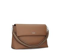 Zwei Damen Schultertasche Yuna YU60 Handtasche 3 Liter klassisch elegante Abendtasche mit Magnetklappe & Reißverschluss Schlüsselband kurzer geflochtener + langer Schultergurt Umhängetasche (hazel)