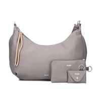 Zwei Damen Shopper LOLA LO140 erweiterbare Schultertasche mit Reißverschluss (16-18 Liter) 3-teiliges Set Umhängetasche mit Geldbeutel & Schlüsselanhänger, große XL Damen Handtasche (grey)