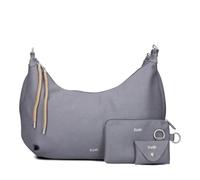 Zwei Damen Shopper LOLA LO140 erweiterbare Schultertasche mit Reißverschluss (16-18 Liter) 3-teiliges Set Umhängetasche mit Geldbeutel & Schlüsselanhänger, große XL Damen Handtasche (blue)