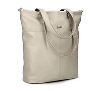 Zwei Damen Shopper Mademoiselle.M M145 große Schultertasche 10 Liter Tote Bag aus wasserabweisendem Kunstleder inkl. zusätzlicher langer Schultergurt als Umhängetasche zu tragen (cement)