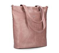 Zwei Damen Shopper Mademoiselle.M M145 große Schultertasche 10 Liter Tote Bag aus wasserabweisendem Kunstleder inkl. zusätzlicher langer Schultergurt als Umhängetasche zu tragen (blush)