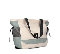 Zwei Damen Shopper Tasche BONNY BO200 große Nylon Schultertasche 19 Liter, leichte Tote Bag, Handtasche mit Reißverschluss, wasserabweisend, viele Fächer, Schlüsselband, vegan (sand)