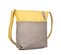 Zwei Damen Umhängetasche JANA J10 Crossbody Bag 5 Liter Handtasche im Bicolor-Design + passender Kosmetikbeutel/Geldbeutel gratis