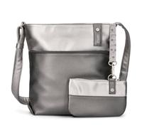 Zwei Damen Umhängetasche JANA J10 Crossbody Bag 5 Liter Handtasche im Canvas-Stil im Bicolor-Design + passender Kosmetikbeutel/Geldbeutel gratis (cosmos)