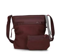 Zwei Damen Umhängetasche JANA J100 | 5 Liter Handtasche mit verstellbarem Gurt | Beuteltasche mit seitlicher Raffung | wasserfestes Kunstleder | inkl. Kosmetikbeutel im Set (rubin)