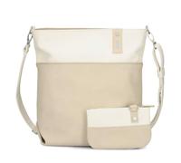 Zwei Damen Umhängetasche Jana J12 Crossbody Bag 9 L Handtasche Bicolor Canvas-Stil passender Kosmetikbeutel extra Schultergurt & Schlüsselband, Schultertasche DIN-A4 passend (nubuk-linen)