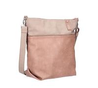 Zwei Damen Umhängetasche Jana J12 Crossbody Bag 9 L Handtasche Bicolor Canvas-Stil passender Kosmetikbeutel extra Schultergurt & Schlüsselband, Schultertasche DIN-A4 passend (blush)