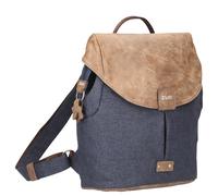 Zwei Damen City-Rucksack Olli OR8 kleiner Rucksack 5 Liter Lederoptik im Vintage-Style robust strapazierfähig wasserabweisend Hauptfach mit Reißverschluss (blue)