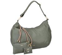 Zwei LOLA LO200 XXL Shopper Volumen erweiterbar (17-21 L) große Damen Umhängetasche & Schultertasche in Moon Bag Design, 4-tlg Taschen-Set inkl. Zip-Pouch, Mini-Pouch & Schlüsselanhänger (eucalyptus)