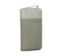 Zwei Damen Geldbörse Eva EV2 langes Portemonnaie 15 Kartenfächer, Sichtfach, 2 Scheinfächer, Geldbeutel mit Münzfach & umlaufenden Reißverschluss, weiches Kunstleder in Bicolor (Fango)