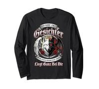 Zwei Gesichter Engel Dämon Wolf Spruch Langarmshirt