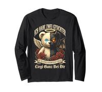 Zwei Gesichter Spruch Engel Teufel Sarkasmus Langarmshirt