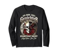 Zwei Gesichter Spruch Engel Teufel Sarkasmus Langarmshirt