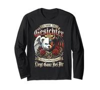 Zwei Gesichter Spruch Engel Teufel Sarkasmus Langarmshirt