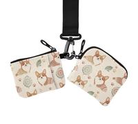 Zwei Handgelenktaschen für Damen, Kartengeldhalter | Mini-Mode, mit Reißverschlusstasche, 2 Packungen, kurze Spaziergänge, walisischer Pembroke-Hund