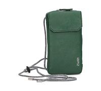 Zwei Handytasche zum Umhängen MADEMOISELLE.M MP30 Smartphone-Etui & Geldbörse 2-in-1, umlaufender Reißverschluss, längenverstellbarer Riemen, Mini-Handtasche 19 x 10 x 3 cm (moos)