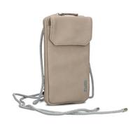 Zwei Handytasche zum Umhängen Mademoiselle.M MP30 Smartphone-Etui & Geldbörse 2-in-1, umlaufender Reißverschluss, längenverstellbarer Riemen, Mini-Handtasche 19 x 10 x 3 cm (Nubuk-Cappuccino)