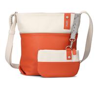 Zwei Damen-Umhängetasche JANA J10 Crossbody 5 l Canvas-Bicolor inkl. Kosmetikbeutel – Papaya