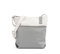 Zwei Damen Umhängetasche JANA J10 Crossbody Bag 5 Liter Handtasche im Canvas-Stil im Bicolor-Design + passender Kosmetikbeutel/Geldbeutel gratis (foggy)