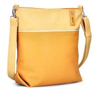 Zwei Damen Umhängetasche Jana J12 Crossbody Bag 9 L Handtasche Bicolor Canvas-Stil passender Kosmetikbeutel extra Schultergurt & Schlüsselband, Schultertasche DIN-A4 passend (sunny)