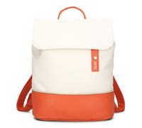Zwei Damen City-Rucksack Jana JR13 Damenrucksack 7 Liter, sportlich-eleganter Look bicolor, DIN-A4 Größe, weiches Kunstleder, Rückenpolsterung, Hauptfach mit Reißverschluss (papaya)