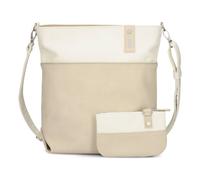 Zwei Damen Umhängetasche Jana J12 Crossbody Bag 9 L Handtasche Bicolor Canvas-Stil passender Kosmetikbeutel extra Schultergurt & Schlüsselband, Schultertasche DIN-A4 passend (nubuk-linen)