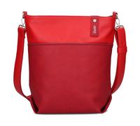 Zwei Damen Umhängetasche Jana J12 Crossbody Bag 9 L Handtasche Bicolor Canvas-Stil passender Kosmetikbeutel extra Schultergurt & Schlüsselband, Schultertasche DIN-A4 passend
