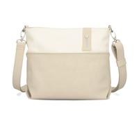 Zwei Damen Umhängetasche JANA J8 Crossbody Bag 3 Liter Bicolor Handtasche im Canvas-Stil, weiches Kunstleder, ideal für den Alltag, inkl. 2 abnehmbare Schultergurte kurz & lang (nubuk-linen)