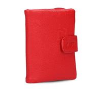 Zwei kleine Damen Geldbörse M.Wallet MW5 Portemonnaie aus weichem Kunstleder, Geldbeutel mit Druckknopf & Reißverschluss-Münzfach, 6 Kartenfächern, 4 Einsteckfächern, 1 Scheinfach (Cherry)