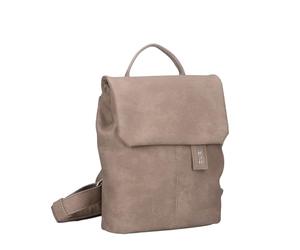 Zwei Kleiner Damenrucksack Mademoiselle.M MR45 Mini-Rucksack 2 Liter klassisch-eleganter Daypack mit Magnet-Verschlussklappe, Reißverschlussfach am Rücken & Schlüsselring (nubuk-cappuccino)