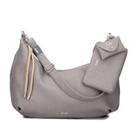 Zwei Damen Shopper LOLA LO140 erweiterbare Schultertasche mit Reißverschluss (16-18 Liter) 3-teiliges Set Umhängetasche mit Geldbeutel & Schlüsselanhänger, große XL Damen Handtasche (grey)