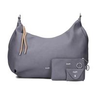Zwei LOLA LO200 XXL Shopper Volumen erweiterbar (17-21 L) große Damen Umhängetasche & Schultertasche in Moon Bag Design, 4-tlg Taschen-Set inkl. Zip-Pouch, Mini-Pouch & Schlüsselanhänger (blue)