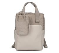 Zwei LOU LUR130 Unisex Rucksack für Damen und Herren, Laptoprucksack mit gepolstertem Laptopfach und vielen Fächern, mit passender mit Phone-Bag für vorne, 7 Liter Fassungsvermögen (cord-mocca)