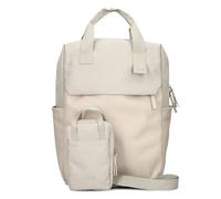 Zwei LOU LUR140 Unisex Rucksack für Damen und Herren, Laptoprucksack mit gepolstertem Laptopfach und vielen Fächern, mit passender mit Phone-Bag für vorne, 9 Liter Fassungsvermögen (linen) (linen)