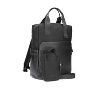 Zwei LOU LUR130 Unisex Rucksack für Damen und Herren, Laptoprucksack mit gepolstertem Laptopfach und vielen Fächern, mit passender mit Phone-Bag für vorne, 7 Liter Fassungsvermögen (black)