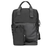 Zwei LOU LUR140 Unisex Rucksack für Damen und Herren, Laptoprucksack mit gepolstertem Laptopfach und vielen Fächern, mit passender mit Phone-Bag für vorne, 9 Liter Fassungsvermögen (linen) (black)